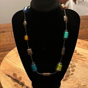 Vintage art glass Multicolor Beaded‎ Necklace
